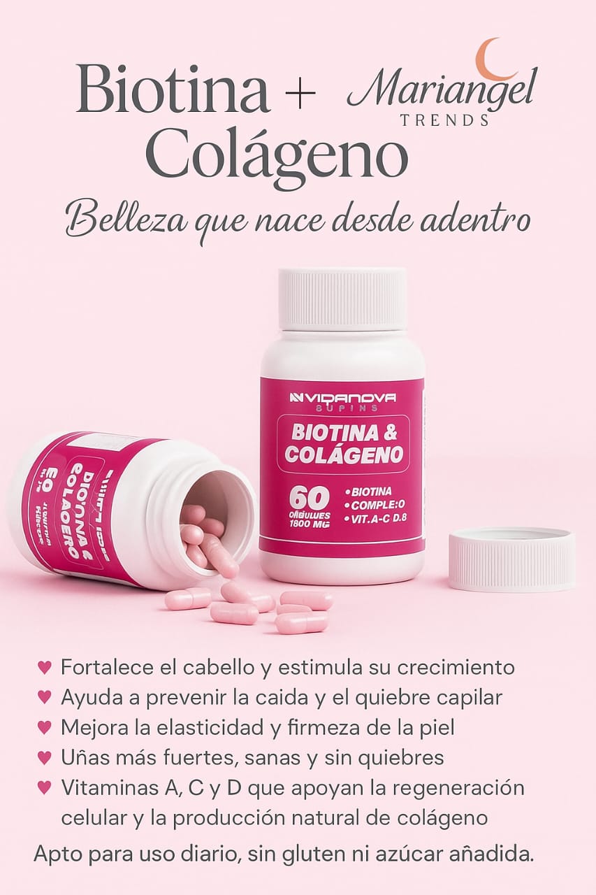 Biotina + Colágeno – Cabello, Piel y Uñas Radiantes | 60 caps