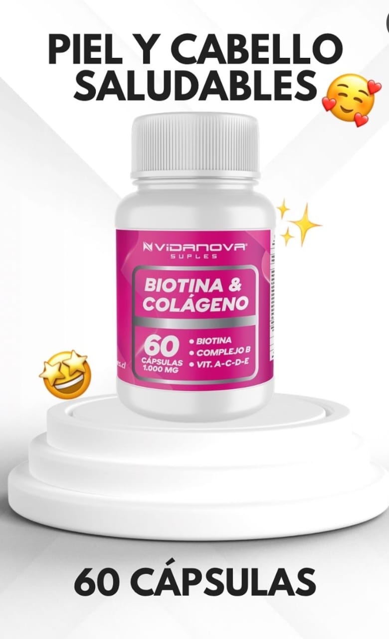 Biotina + Colágeno – Cabello, Piel y Uñas Radiantes | 60 caps