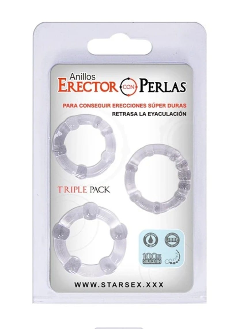 Anillos Erectores con Perlas – Set de 3