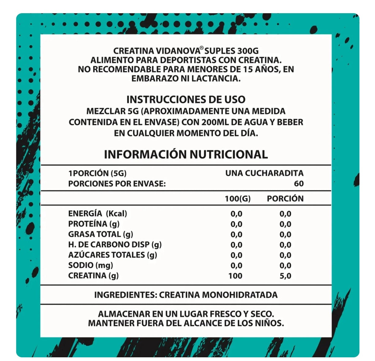 Creatina PRO Monohidratada Micronizada 300g – Vidanova®