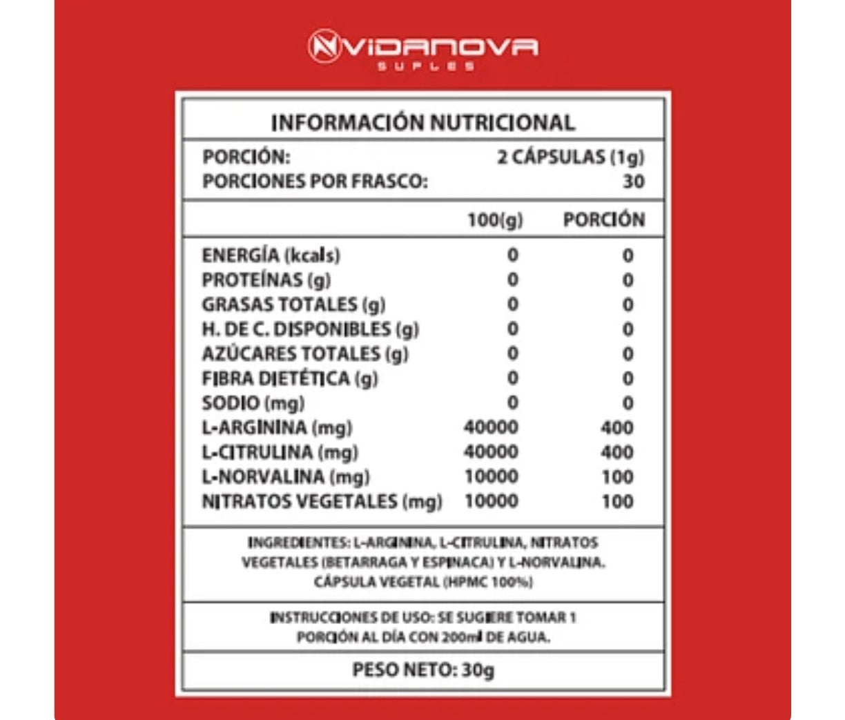 Oxido Nítrico - Potencia Masculina - 1000mg 60 CAPS