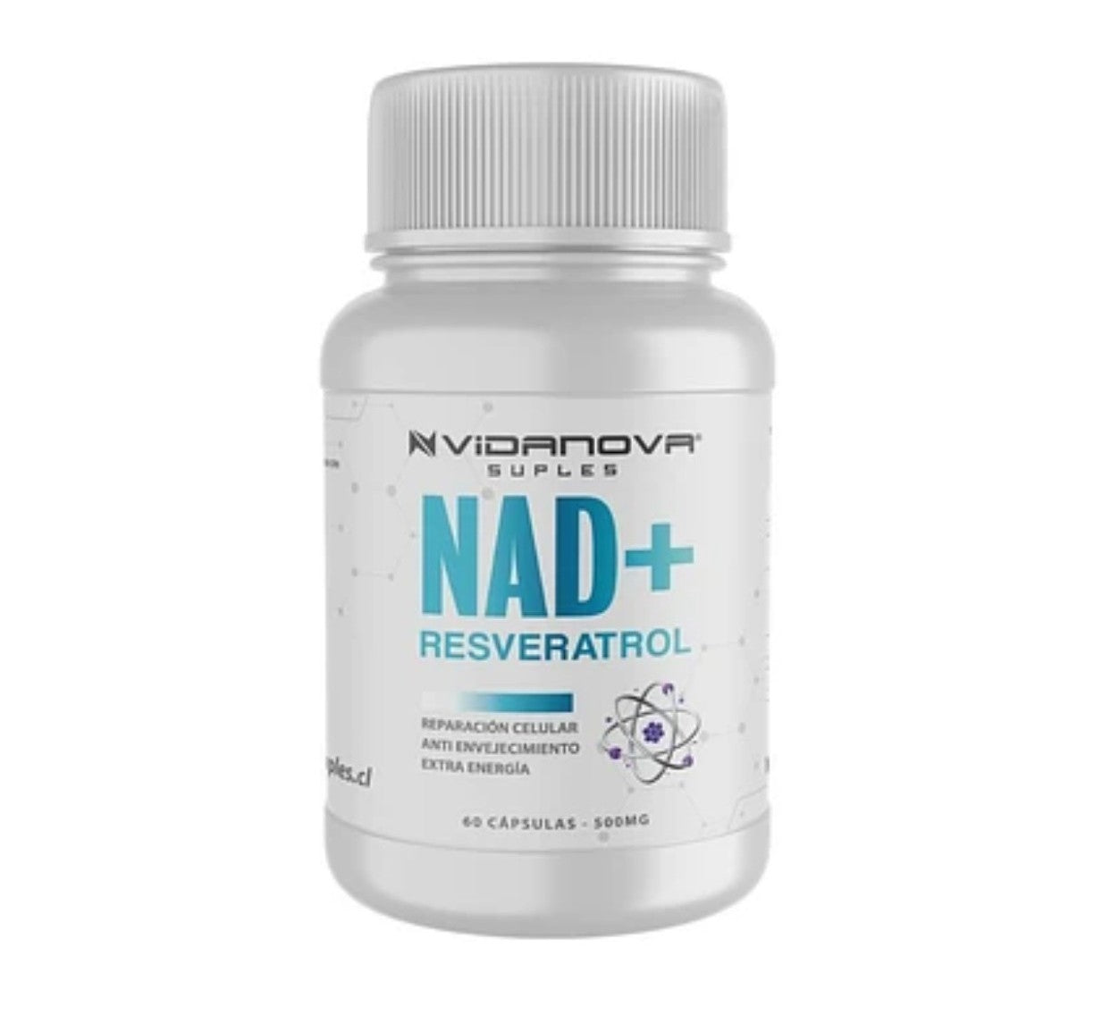 NAD+ RESVERATROL - Antioxidante y Regenerador Celular - 500MG 60 CAPS